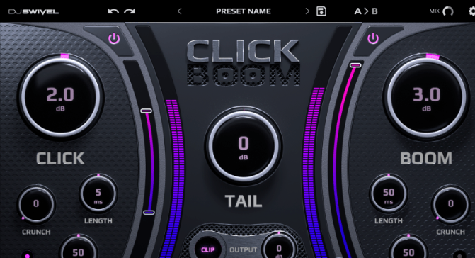 瞬态低音整形插件！DJ Swivel Click Boom v1.0.0 WIN&Mac-音乐制作资源网音频科学网